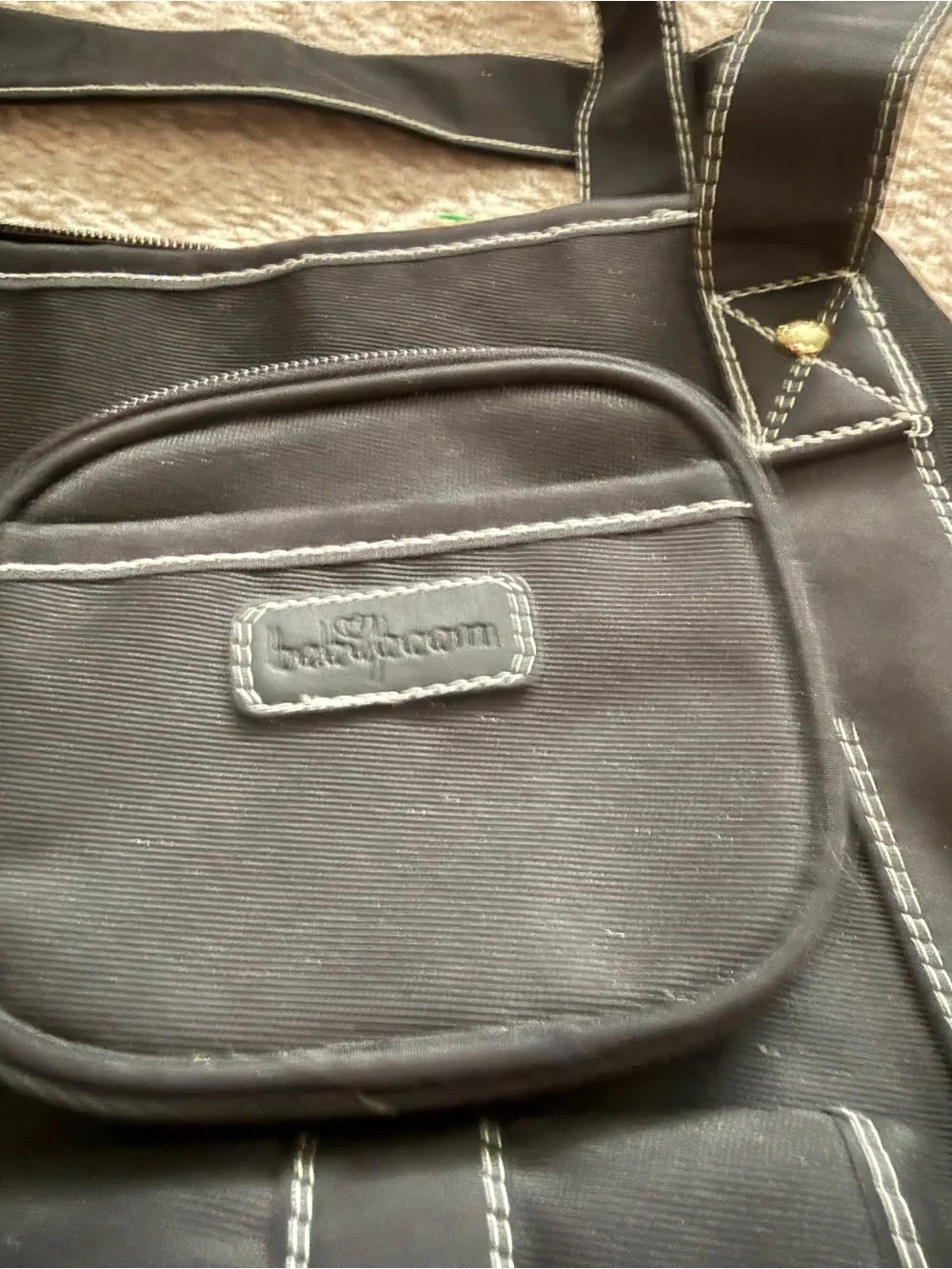 black Baby Boom multi-pocket tote diaper bag